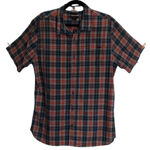O'NEILL Button Down Shirt Men's Size Large Red Multicolor Classic-Fit Casual - Picture 1 of 8